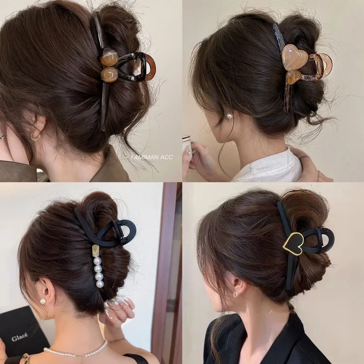 4个装盘头发大抓夹后脑勺发夹气质夹子头饰优雅鲨鱼夹网红发饰