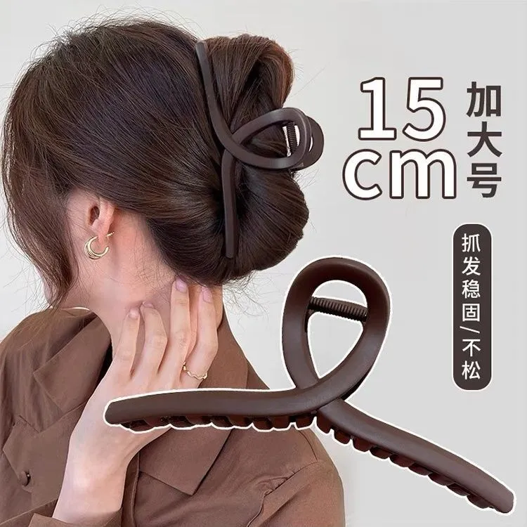 超大号网红盘头发抓夹气质夹子头饰发卡加大号鲨鱼夹大抓夹发饰