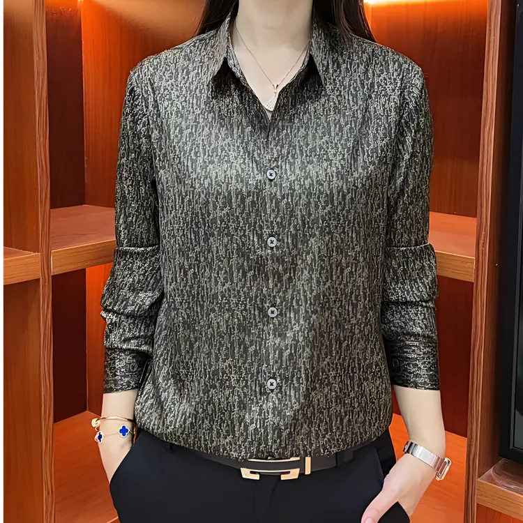 LIAOBOOS男士桑蚕丝衬衫休闲商务男装百搭开襟长袖高档衬衣99957