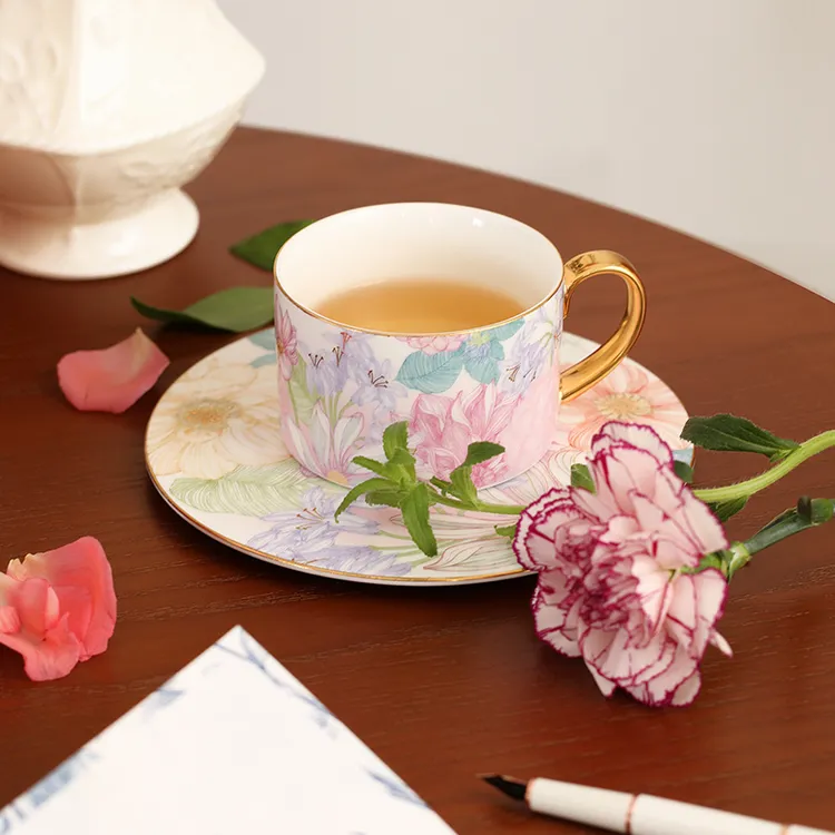 【奥唯】满庭芳咖啡杯碟高档结婚套装家用高颜值送礼单件售卖