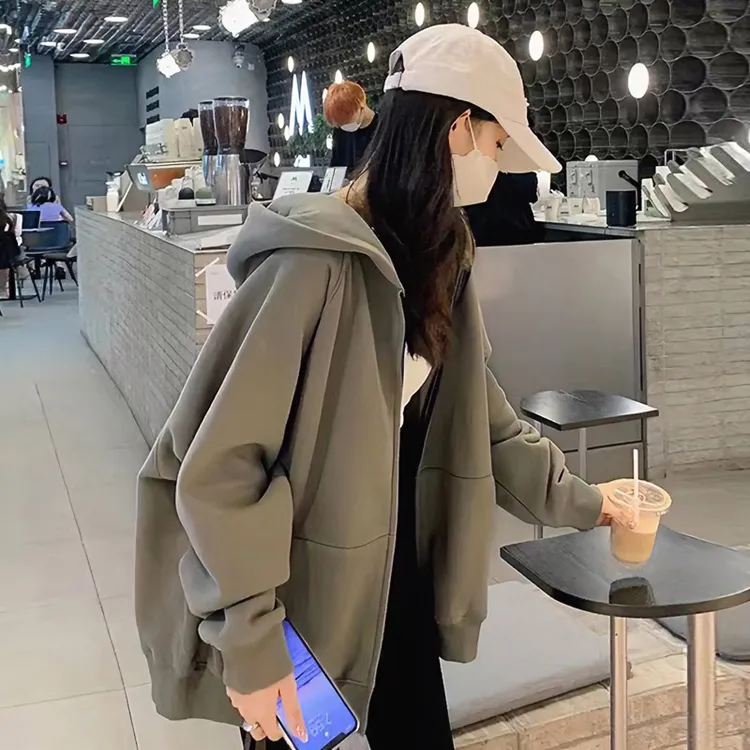 卫衣外套女春秋冬季2025新款爆款韩系慵懒早秋开衫连帽休闲上衣女