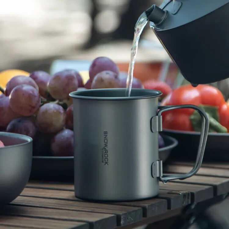 钛水杯马克杯户外野营露营旅行轻便可折叠纯钛马克杯