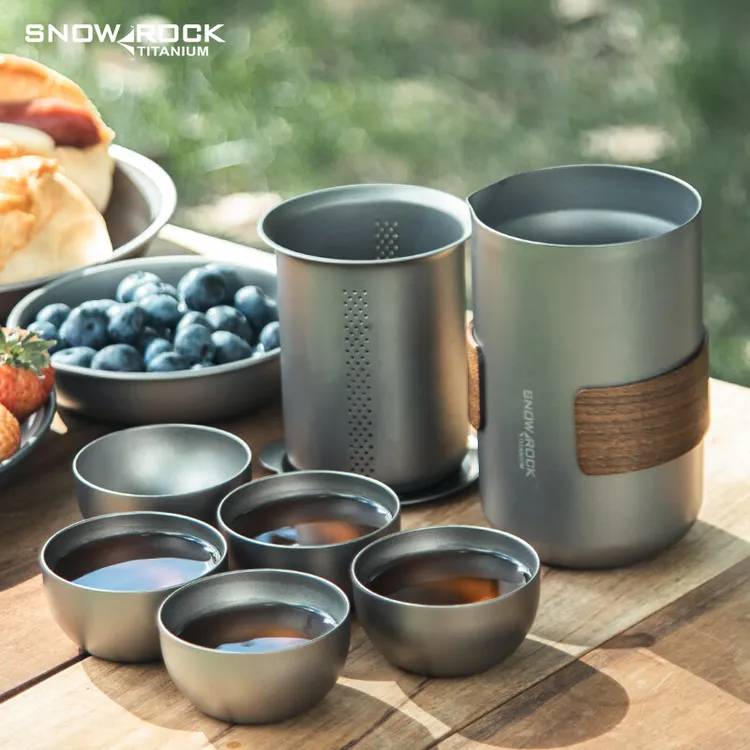 (套装)300ml圆底鹰嘴泡茶器+4个圆底小茶杯家用户外防烫（展会）