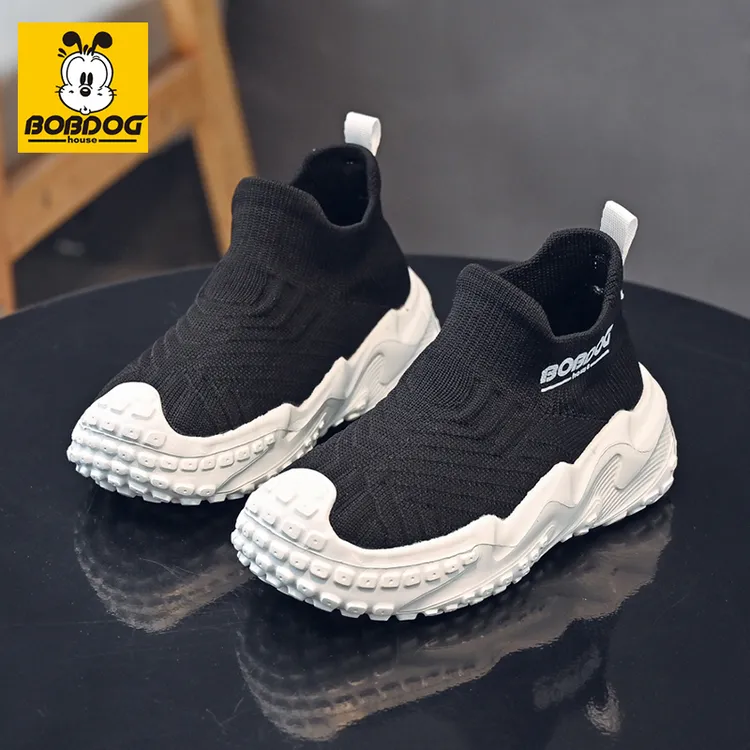 巴布豆儿童鞋子秋季男童运动鞋时尚网面透气春季软底跑步防滑休闲