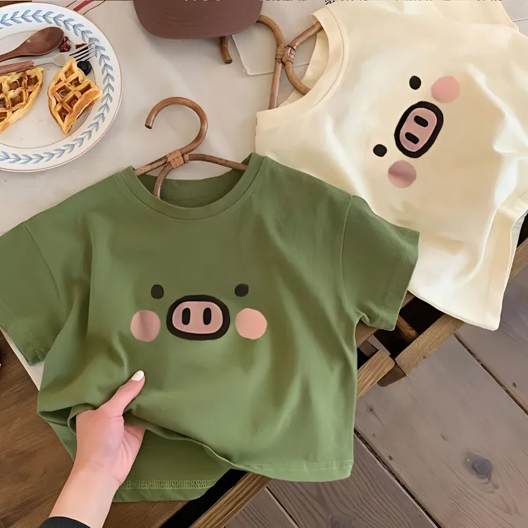 男女童短袖T恤宝宝洋气卡通印花半袖上衣中小童夏装夏季韩版上衣T