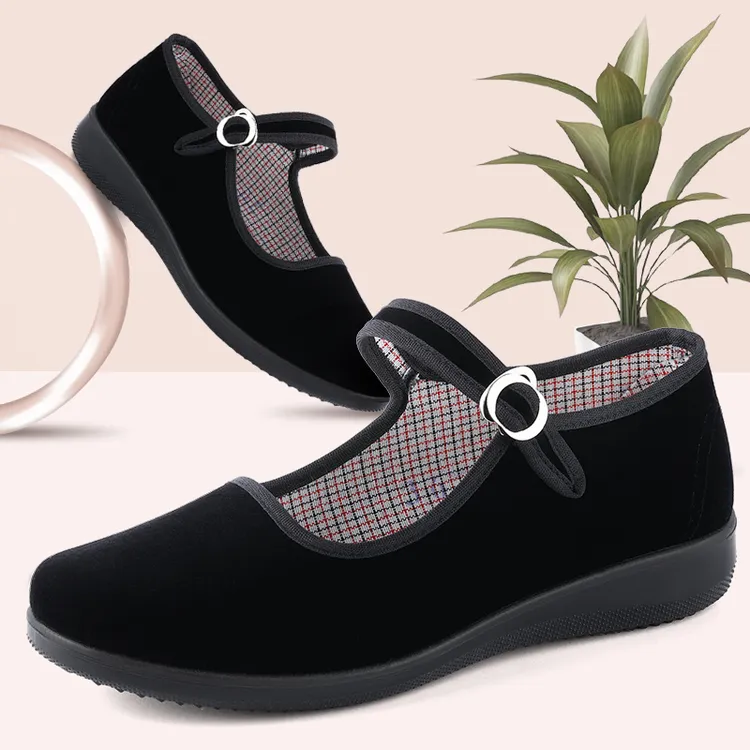 老北京布鞋女酒店礼仪工作鞋久站不累脚妈妈鞋平底舒适广场舞蹈鞋