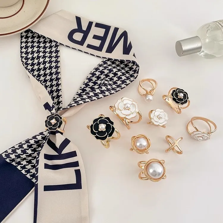 多功能丝巾扣高端方巾扣子衬衫领结飘带蝴蝶结打结扣风衣腰带配饰