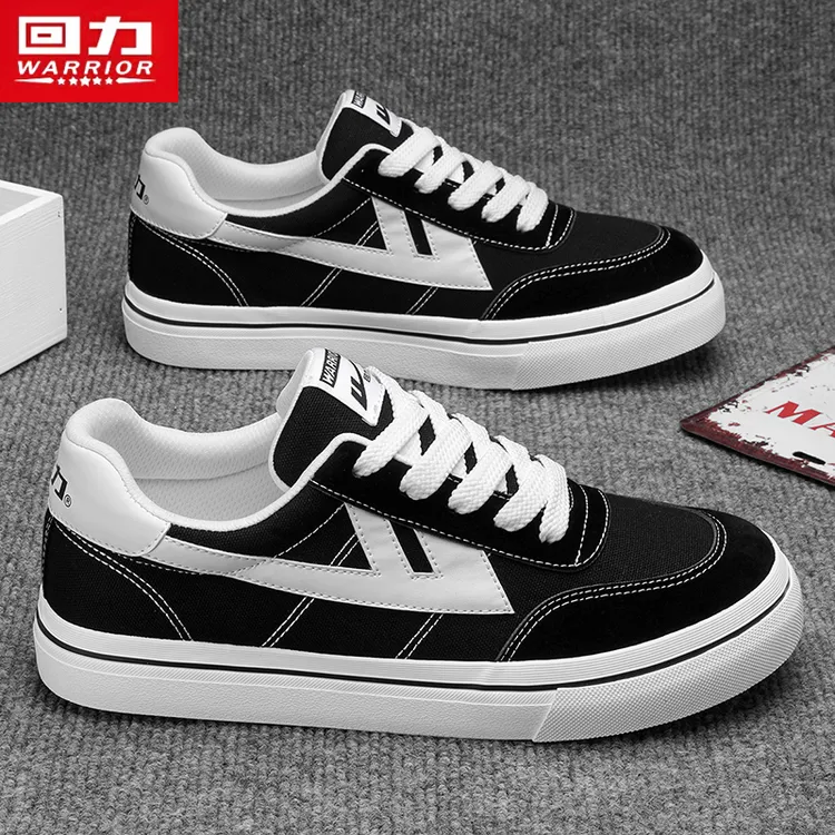 回力男鞋冬季透气帆布鞋2025新款运动休闲鞋百搭学生经典黑色板鞋