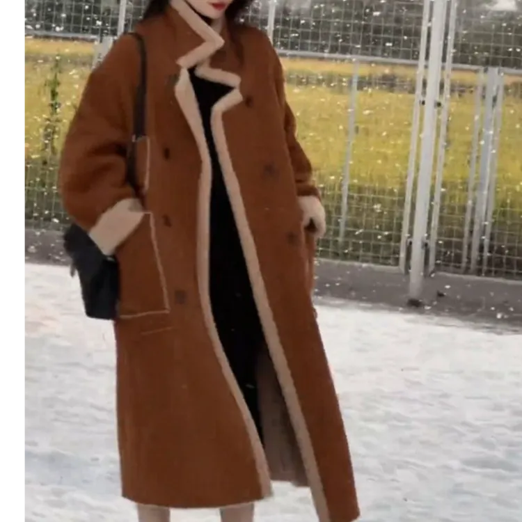 人造皮草 高级感皮毛外套2024冬季新款复古宽松保暖皮草外套风衣