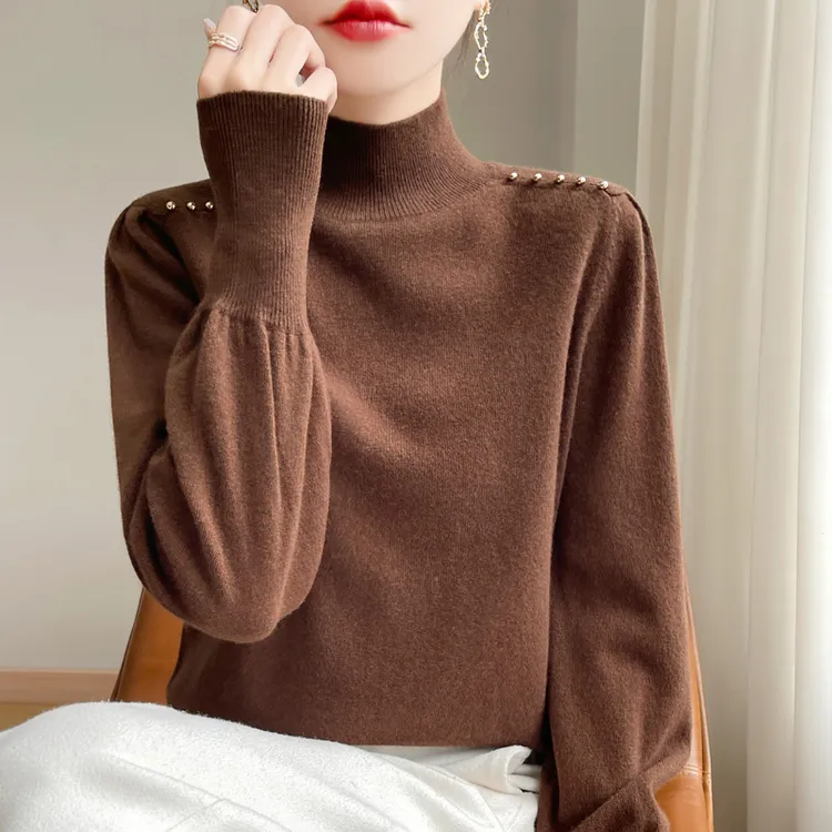 哥弟阿玛施正品新款秋冬气质宽松打底衫纯色长袖套头内搭针织衫女