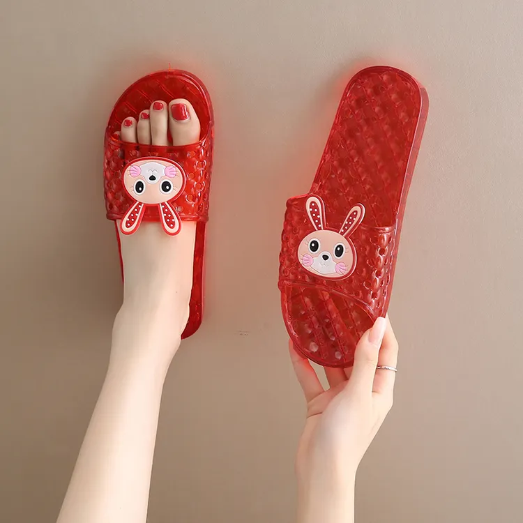 新款轻便耐磨水晶凉拖鞋女士时尚居家浴室防滑防臭折叠水晶拖鞋