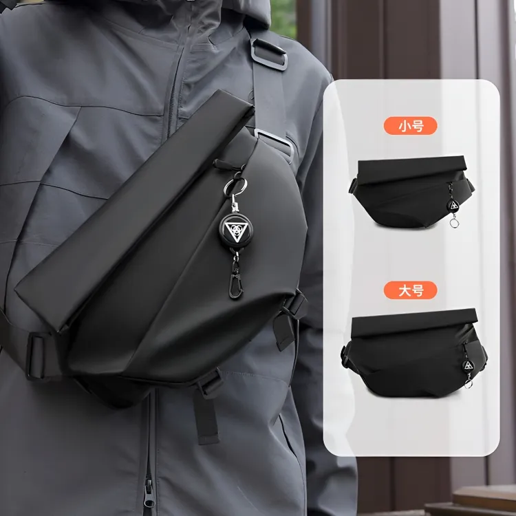 2025骑行邮差包斜挎包时尚休闲防水男士包包学生简约百搭运动肩包