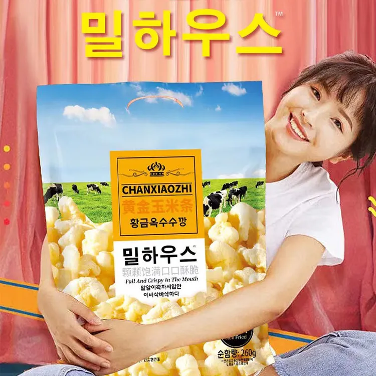 馋小智韩国风味诺蓓NOBAD得玉米条膨化粒奶酪味爆米花260g