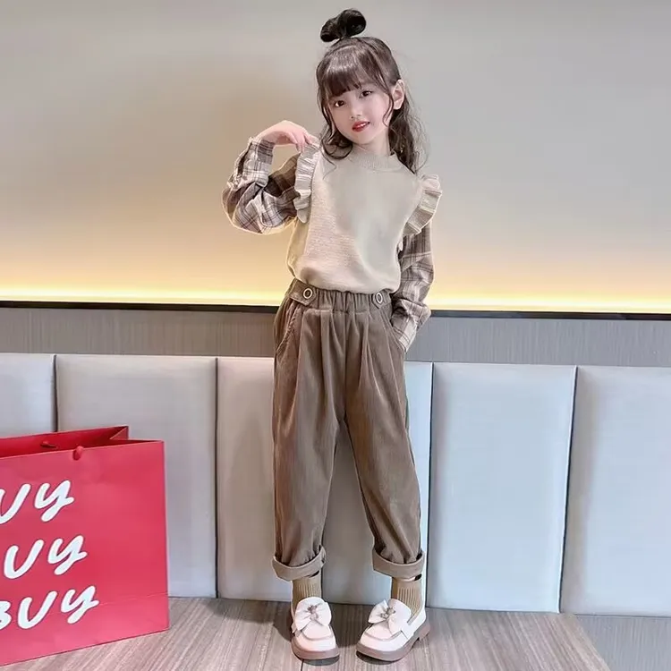（两件套）童装女童套装秋装2025新款中大童儿童洋气时髦女孩秋款