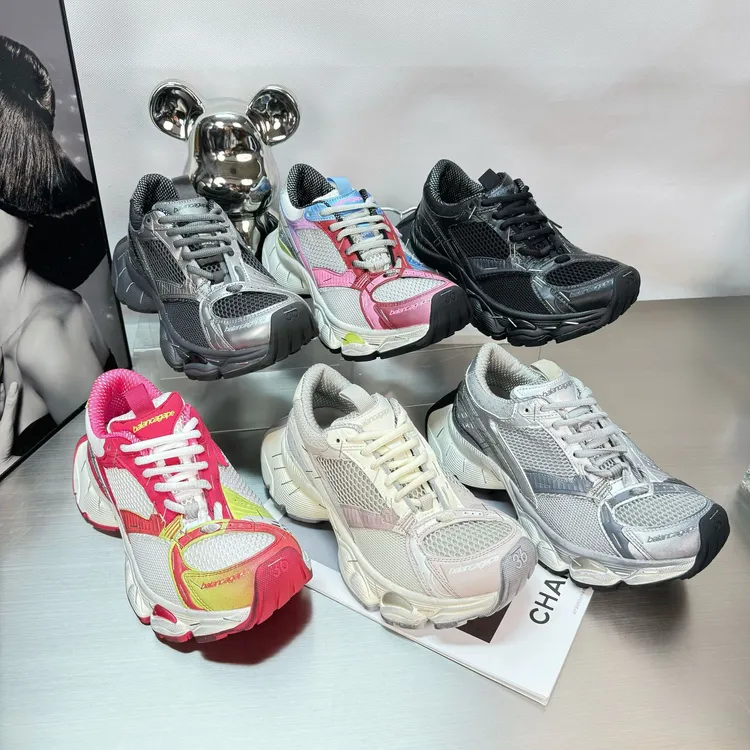 2024夏款欧洲站武士黑订书机老爹鞋男潮鞋复古厚底增高做旧运动鞋