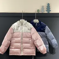 实体品牌童装A类90绒可拆卸帽拼色连帽羽绒服高级感3451127773