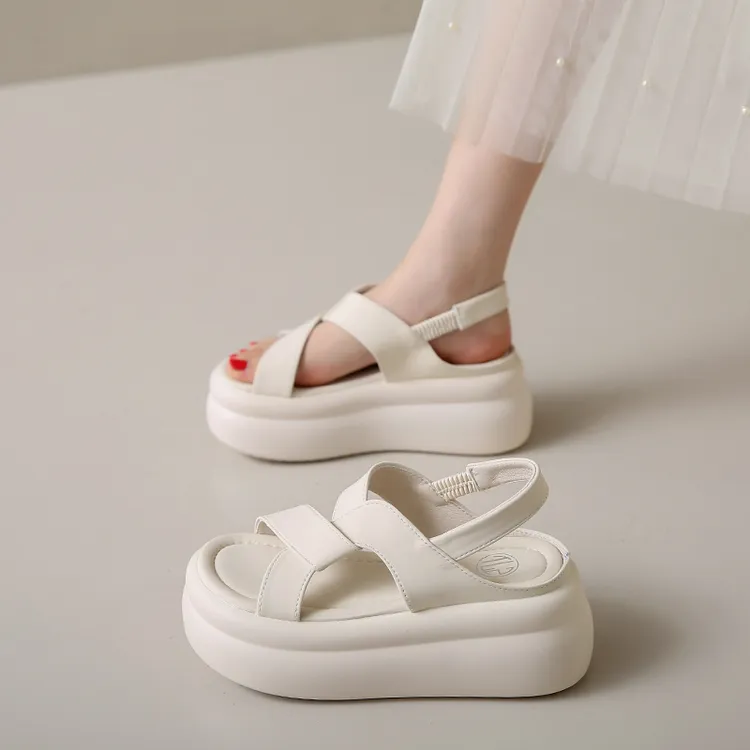 小个子新款交叉33码34码增高7厘米厚底小码凉鞋女外穿凉鞋女百搭