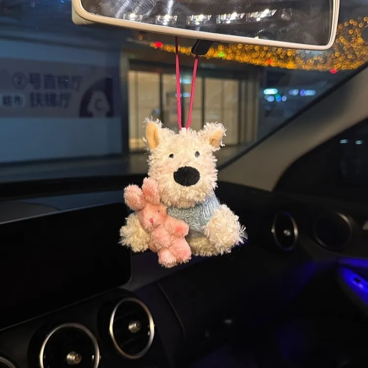 西高地汽车摆件车内挂饰可爱狗狗包包挂件车载钥匙扣情侣礼物女