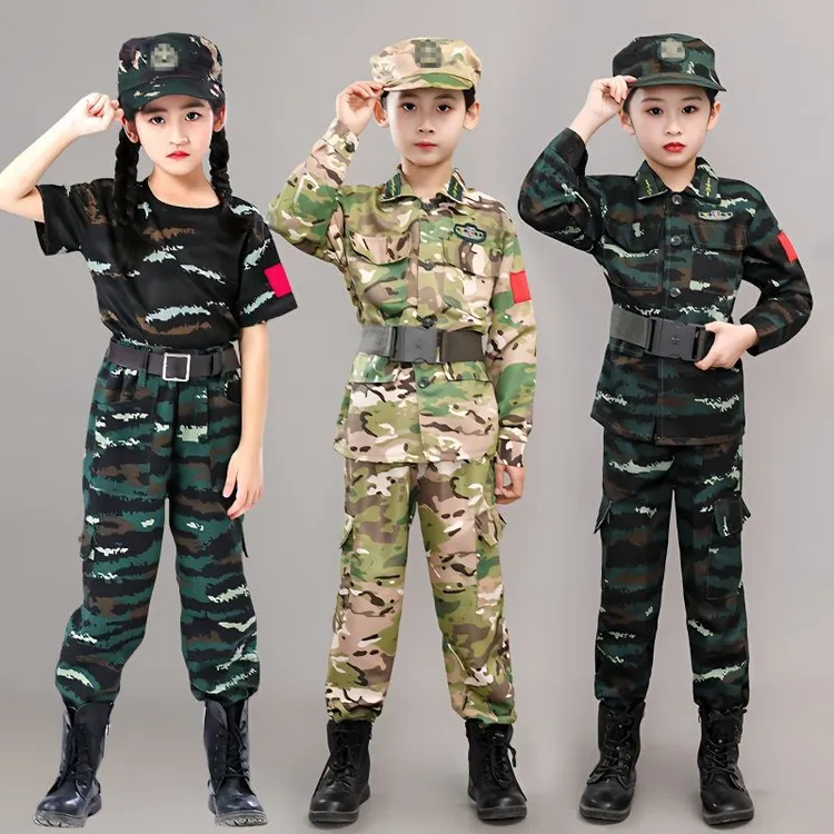 儿童军装迷彩服套装男女童特种兵演出服学生运动会军训夏令营服装