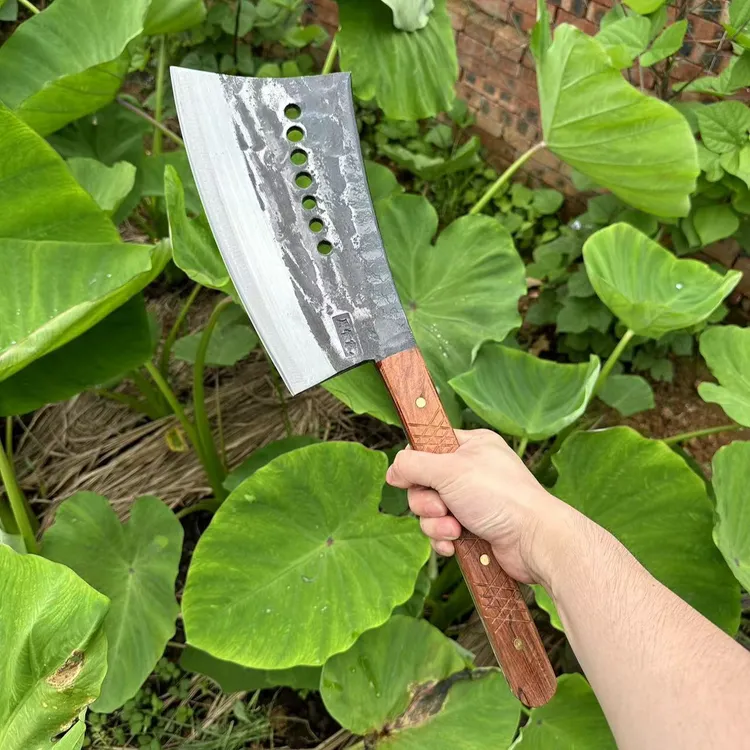 周管家【加长手柄七星斩骨刀】手工锻造锋利加厚加重剁猪牛骨商用