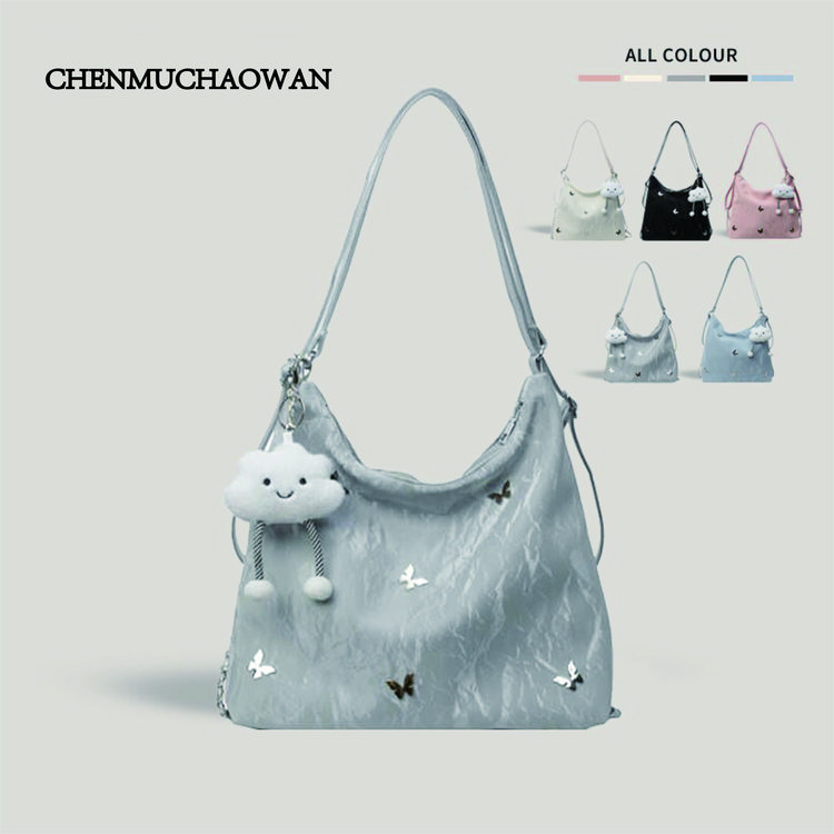 出门随身女款包包一包三背的包包蝴蝶冰川纹学生双肩包通勤单肩包