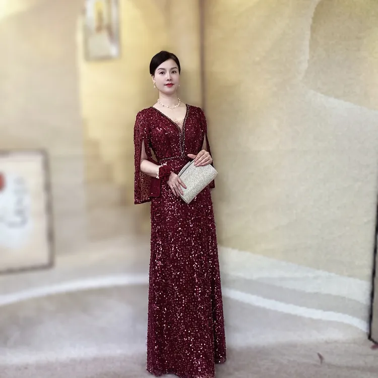 【喜妃琳】0059高端定制礼服喜婆婆喜妈妈婚宴装时尚高贵轻奢气质