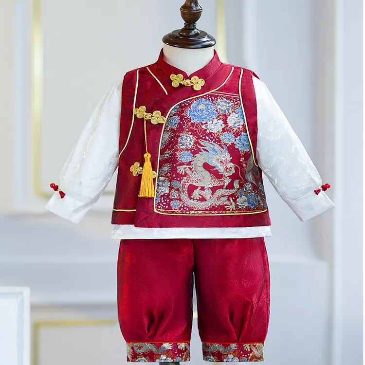 周岁男宝宝礼服秋冬中式古风唐装生日宴一周岁抓周周岁宝宝服装