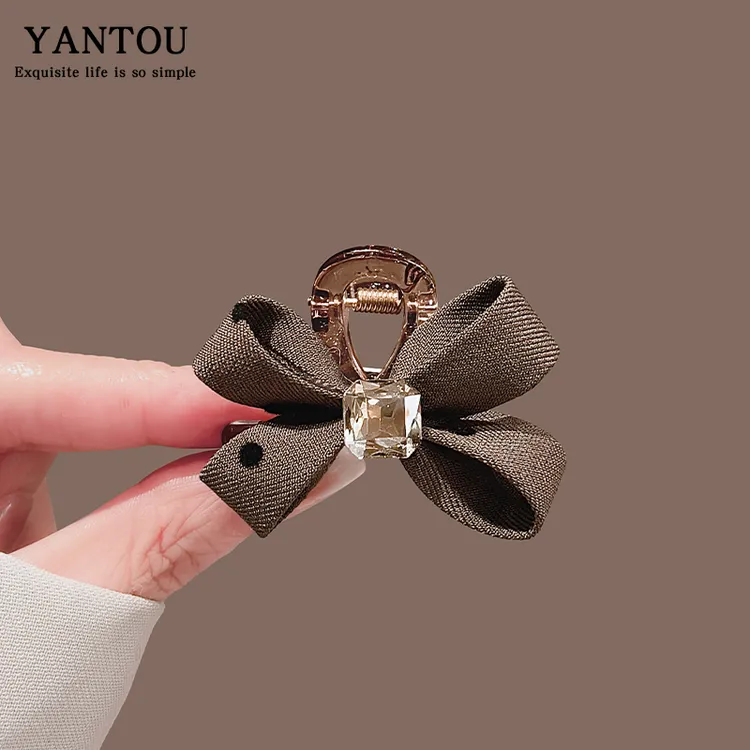 网红韩版抓夹优雅气质小号蝴蝶结发夹发量少半扎发鲨鱼夹发卡夹子