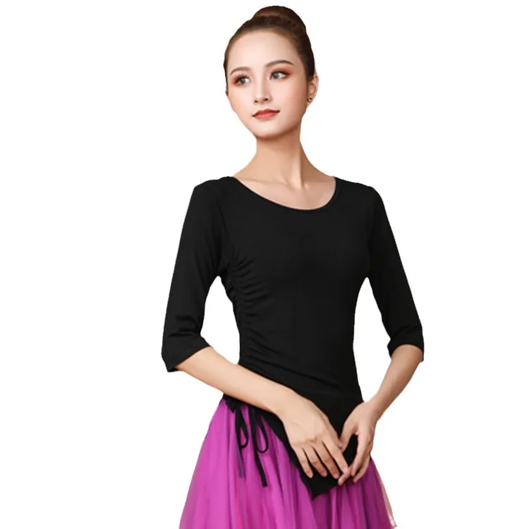 广场舞服装女跳舞衣服新款上衣练功服舞蹈服纯舞服秋春夏显瘦中袖