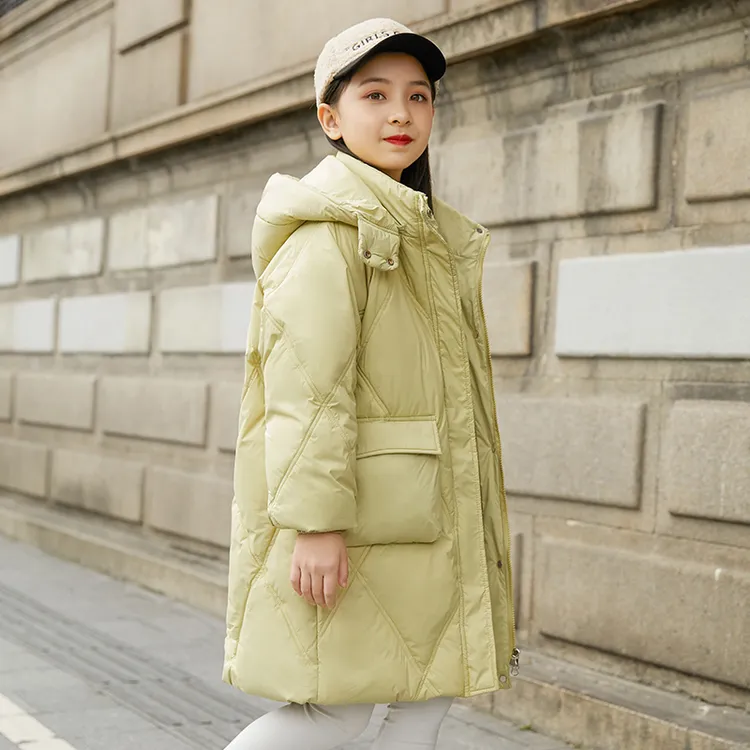 巴拉中大童羽绒服2025新款儿童洋气中长款加厚女童冬装羽绒服外套