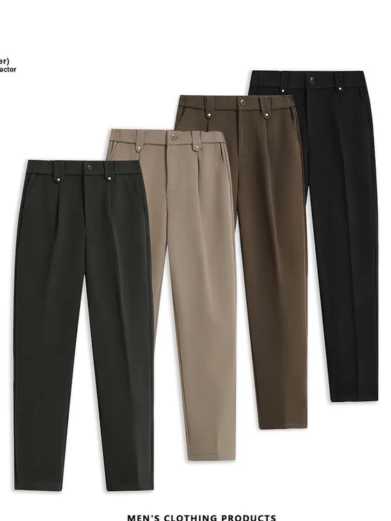 【速哲男装】新款上新轻奢超绒斜极简休闲西裤弹力抗皱时尚长裤