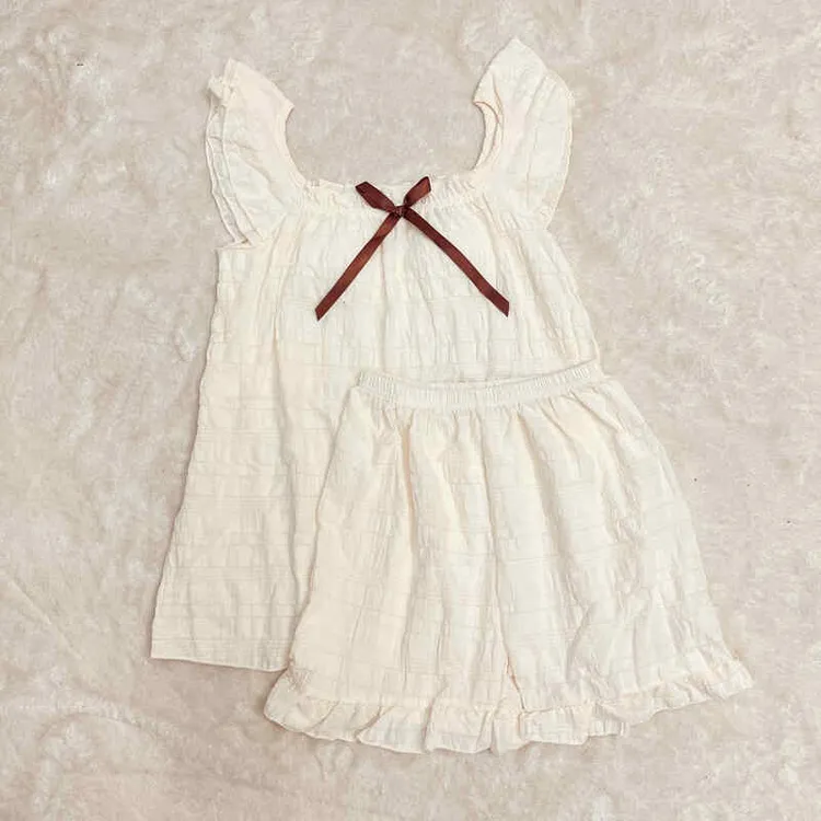 高级感夏季新款睡衣女士吊带云朵棉带胸垫短裤背心甜美家居服套装