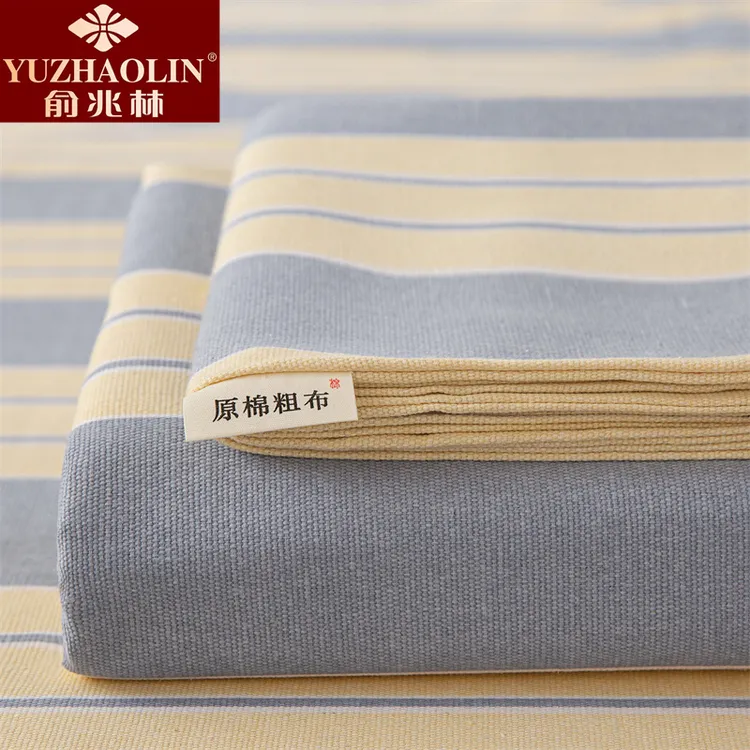 老粗布床单单件100%正品全棉纯棉可裸睡网红单人被单枕套三件套商品图