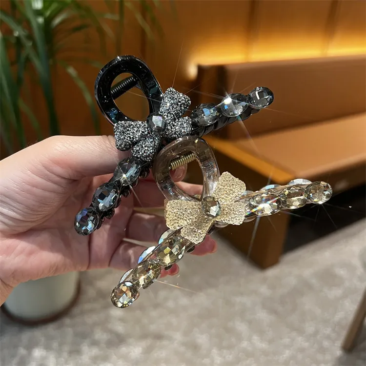 熹金 精致高级感蝴蝶结发夹女夏天盘发抓夹后脑勺气质鲨鱼夹头饰