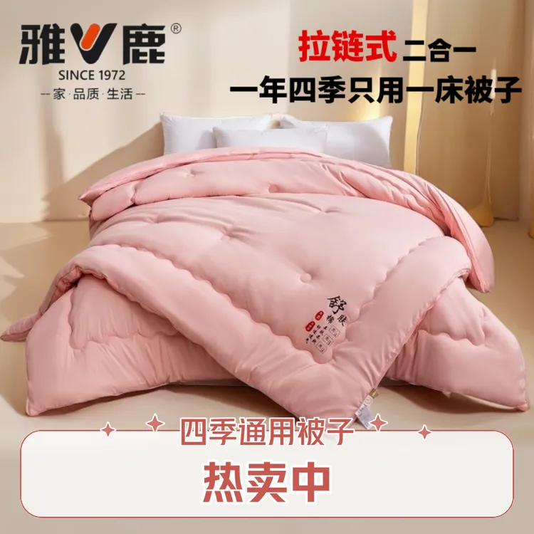V/雅鹿拉链式二合一子母被四季款被子春秋被加厚冬被学生宿舍被芯商品图