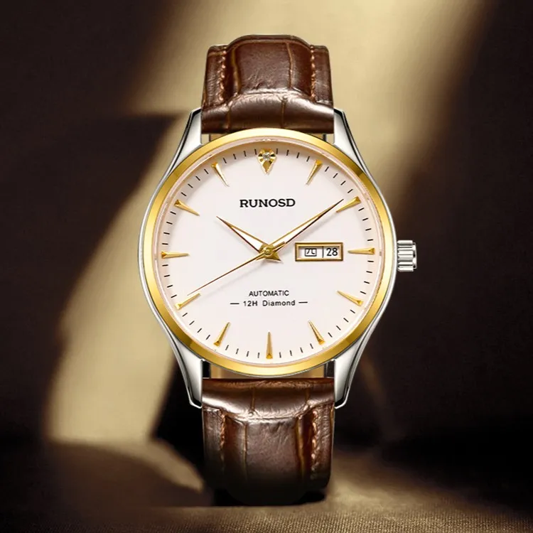 RUNOSD R/斯诺威登宙斯8379G正品全自动机械表双日历男士高端腕表