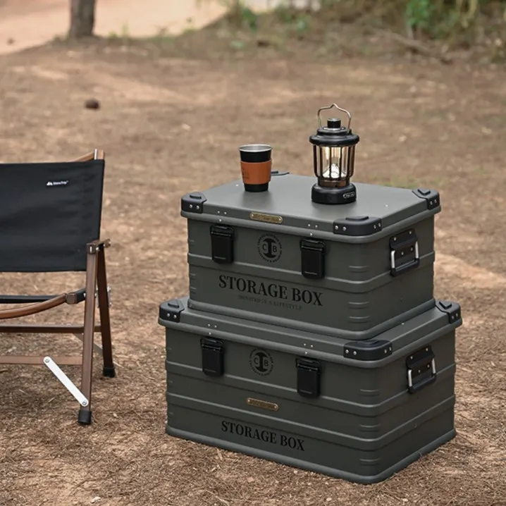 【米哥】山趣车载户外露营装备钓鱼储物箱大容量铝合金收纳箱