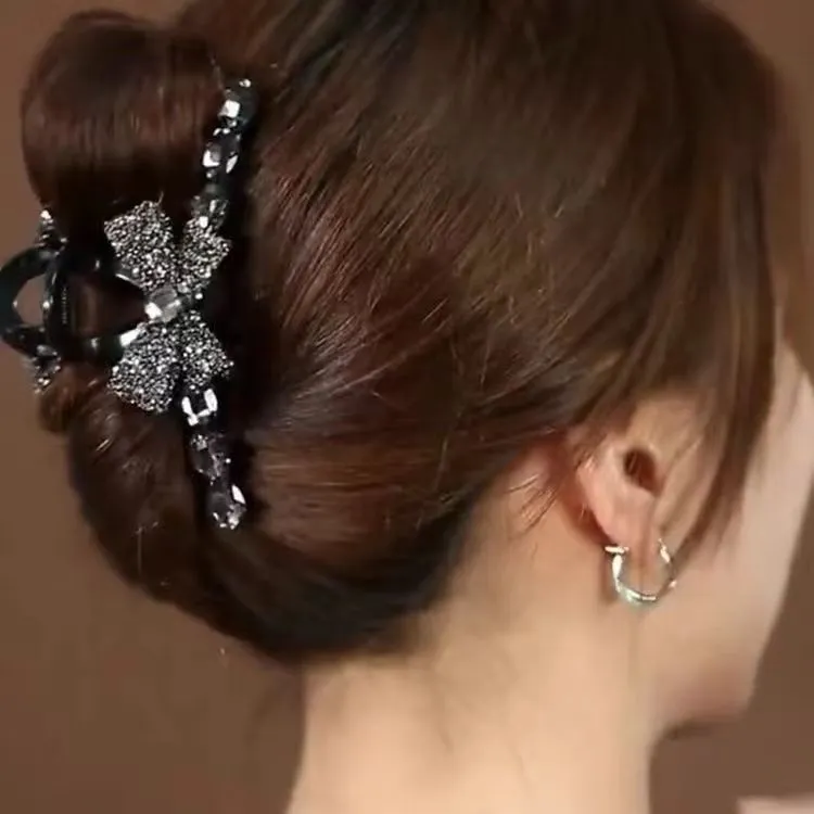 高档明星网红同款瑞丽风发夹女簪花发饰抓夹大抓夹鲨鱼夹素款爆款