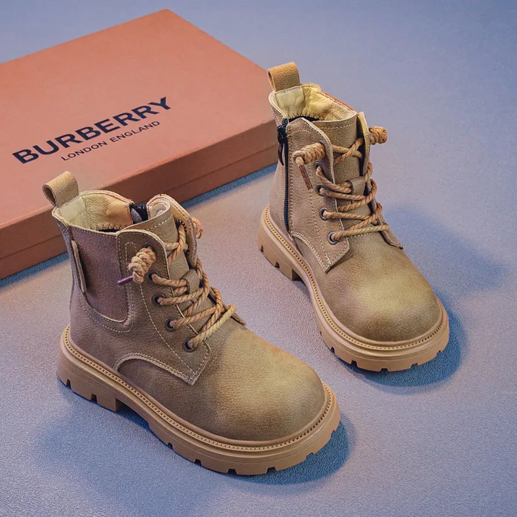 男童马丁靴秋款2025秋冬新款大黄短靴中大童儿童童鞋加绒二棉鞋子