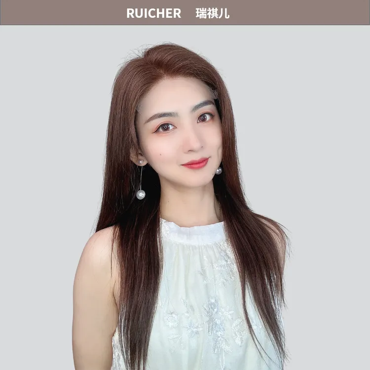ruicher/瑞祺儿【升级蕾丝】蕾丝女士假发套隐形无痕发际线深棕色