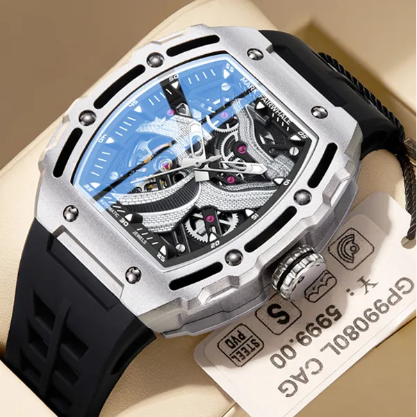 马克华菲新款长城手表男款酒桶全自动纯机械全自动男士手表6870