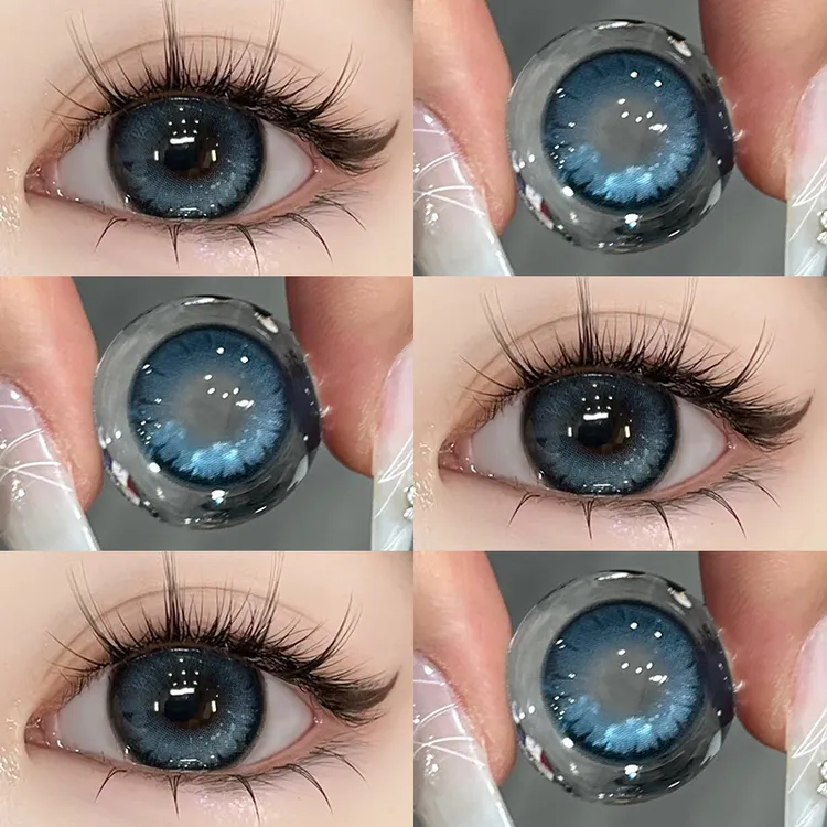 眸可半年抛暗夜魔法美瞳2片装大小直径新款混血水灵彩色隐形眼镜