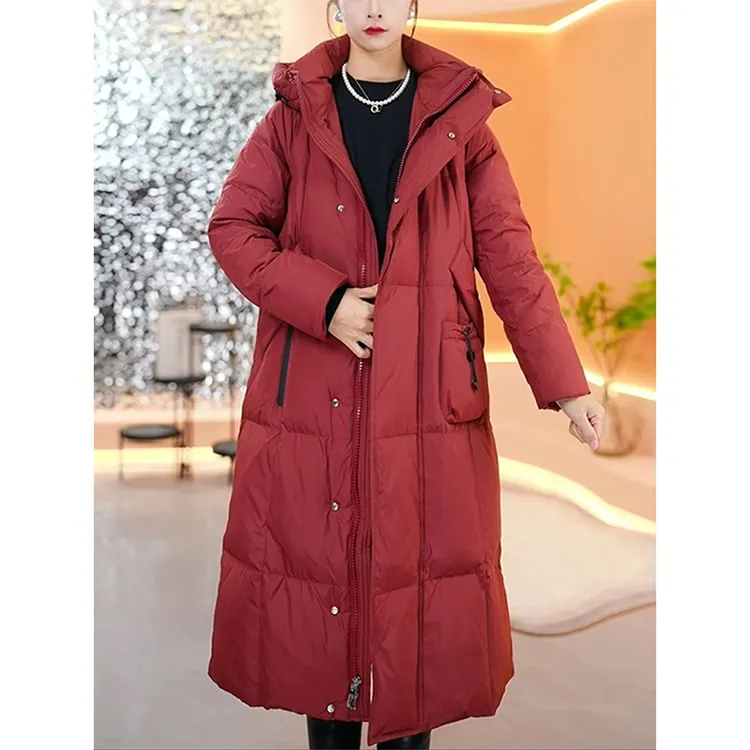 韩版宽松中长款棉服女士冬季2024新款加厚连帽保暖中年妈妈装棉袄
