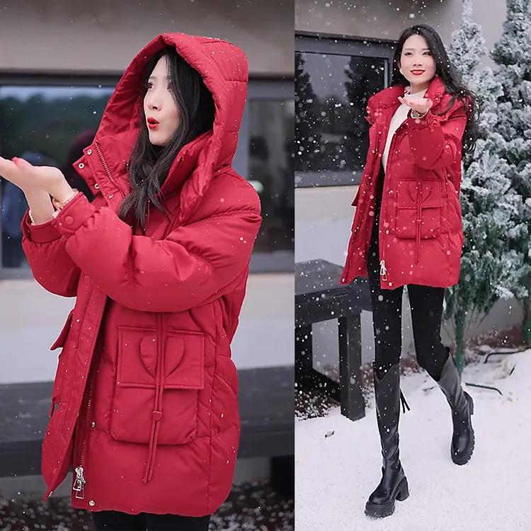 2026年秋冬季新款设计感时尚保暖棉服女气质棉衣棉袄连帽防风外套