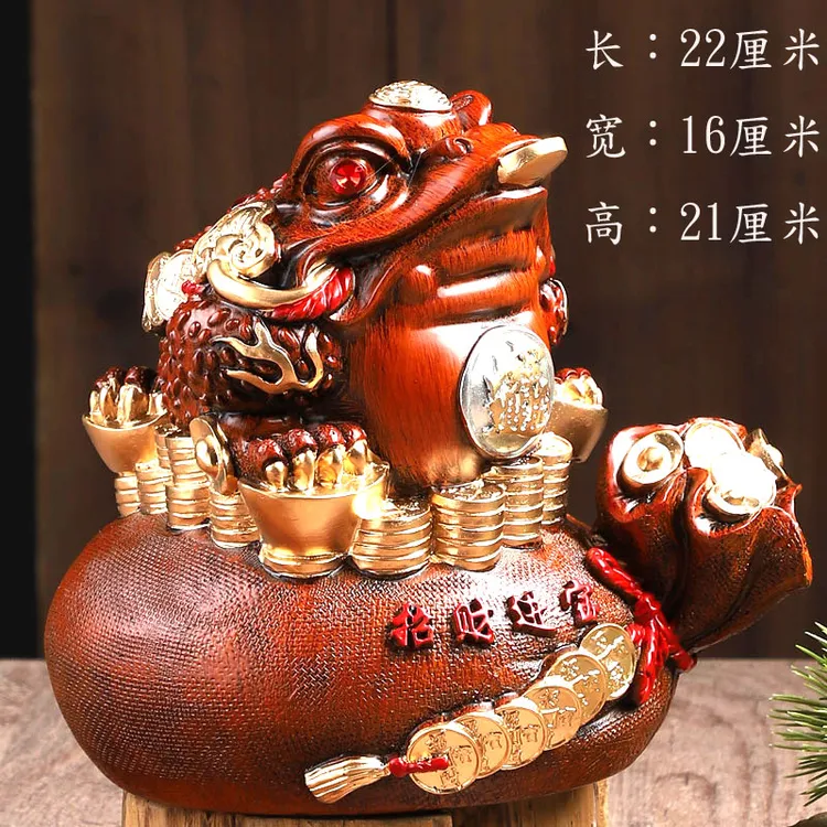 客厅玄关电视酒柜办公桌装饰招财2024最新款存钱罐金蟾聚宝盆摆件