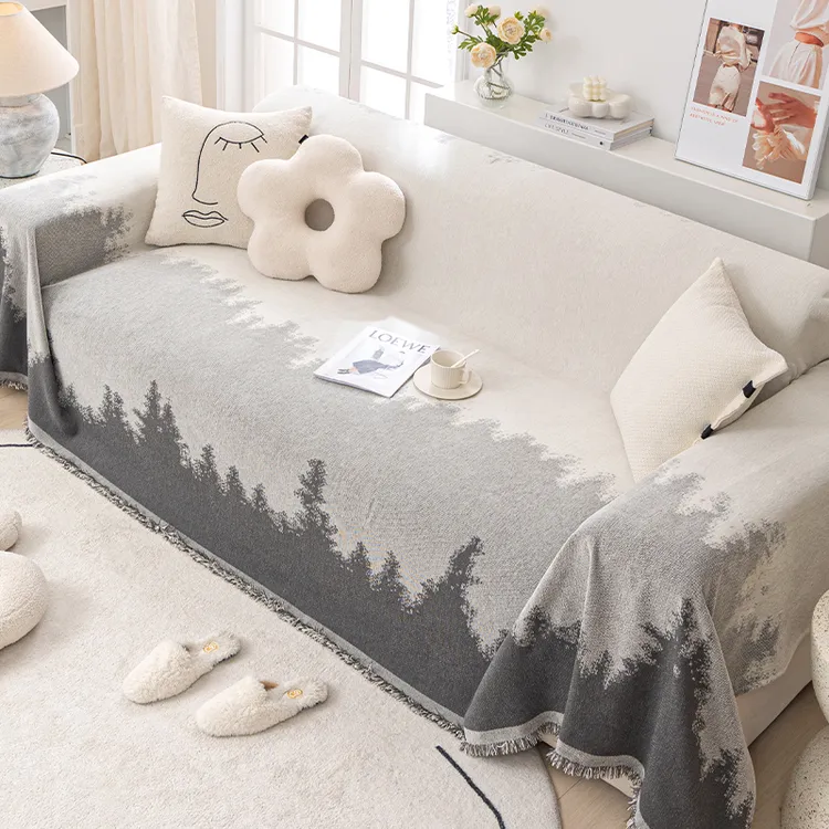 浸染盖布巾防猫抓简约现代坐垫子四季通用全包纯色沙发套罩全盖布