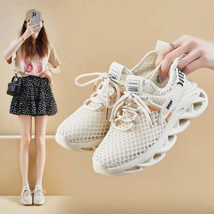 【女款】飞织鞋女2025夏季新款休闲百搭网面薄款透气运动跑步鞋