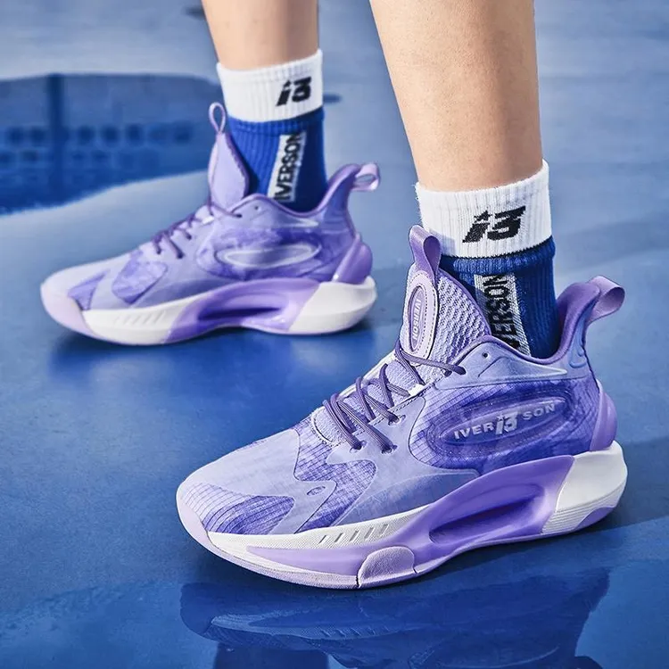 艾弗森2025春夏新款青少年实战篮球鞋透气百搭防滑耐磨运动鞋网面
