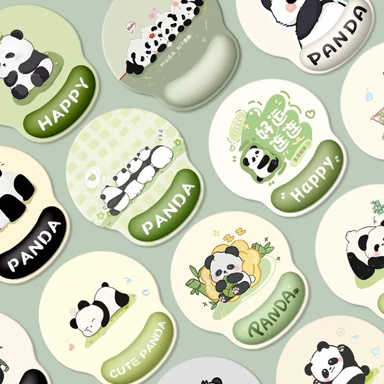 护腕鼠标垫可爱熊猫家用办公室电脑键盘手托垫防滑硅胶手腕垫定制