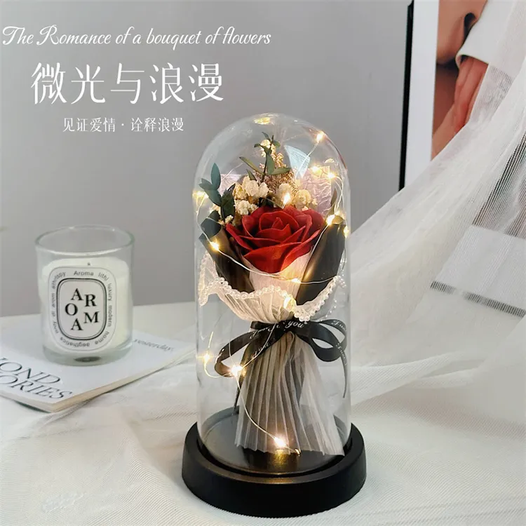 情人节七夕礼物送女友老婆仿真玫瑰永生花束表白惊喜小众生日礼物